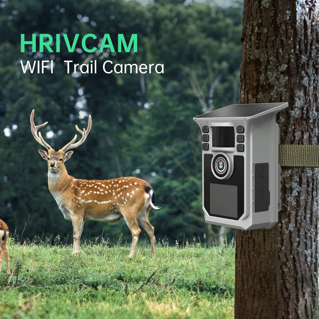 4K Solar Trail Camera, 48MP WiFi Trail Camera with Night Vision