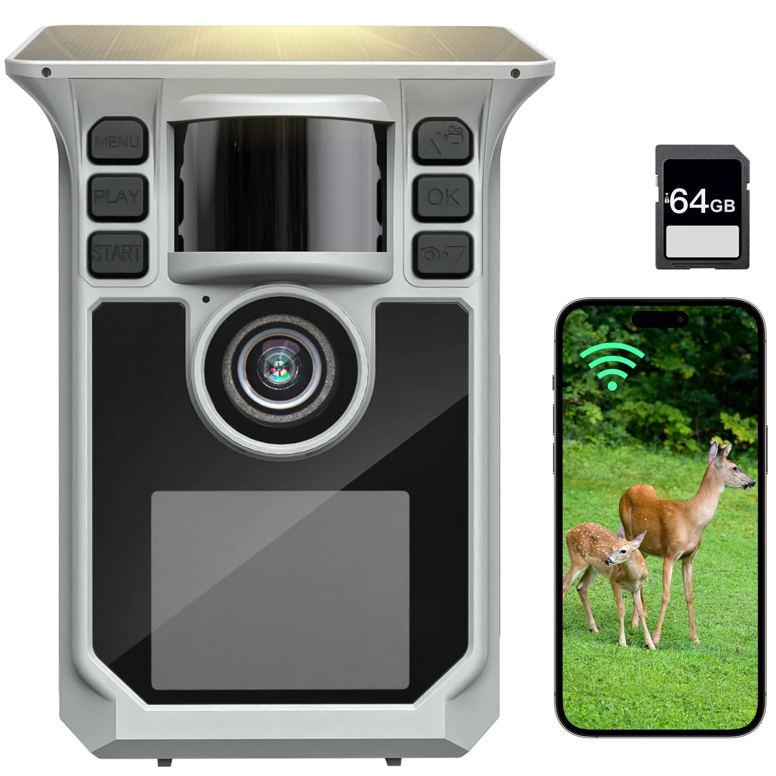 4K Solar Trail Camera, 48MP WiFi Trail Camera with Night Vision
