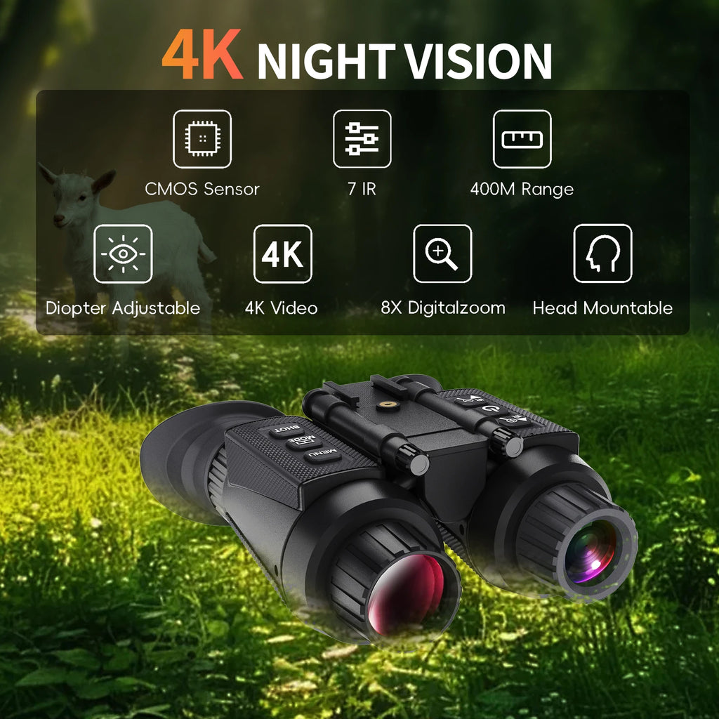 4K Head-Mounted Night Vision Goggles & Binoculars for Adults