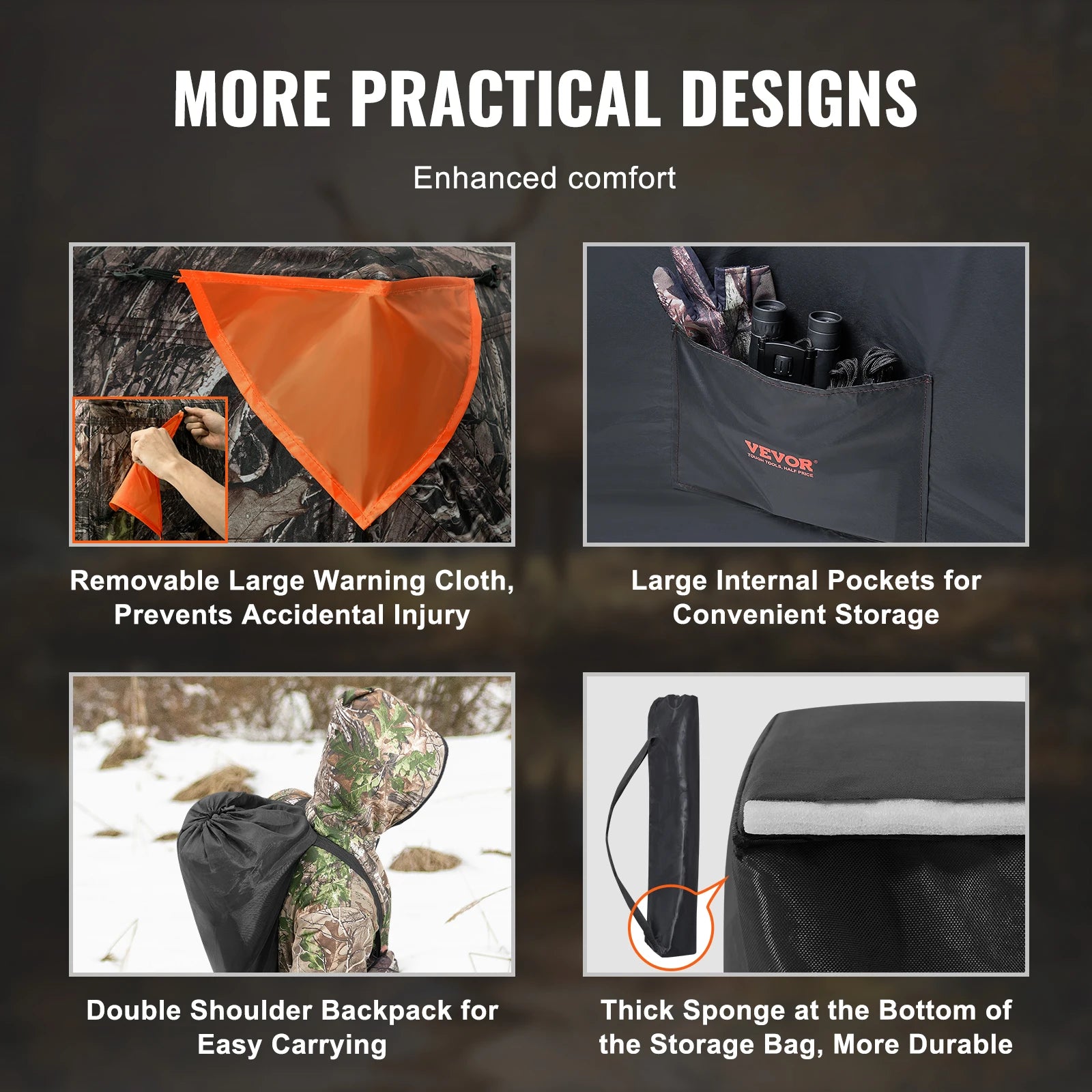 Hunting Blind  270° See Through Ground Blind 1-2 Person for  Turkey and Deer Hunting