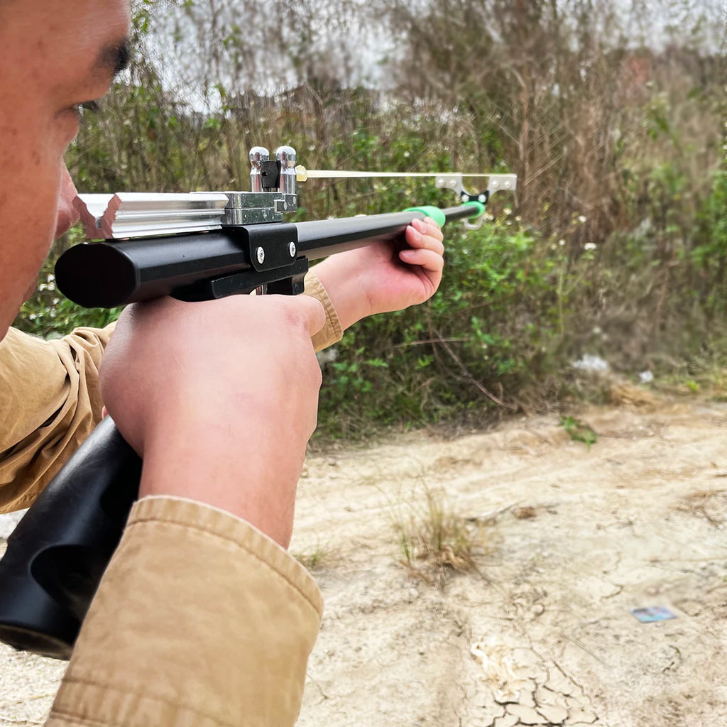 Powerful Metal Slingshot, Stainless Steel Trigger Auto Fire Slingshot