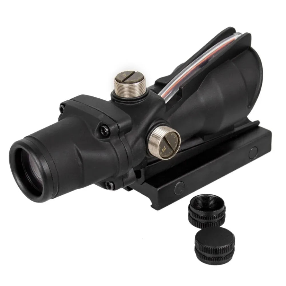 4X32 Hunting Scope Real Fiber Optics Dot Illuminated Etched Reticle  Optical Sight