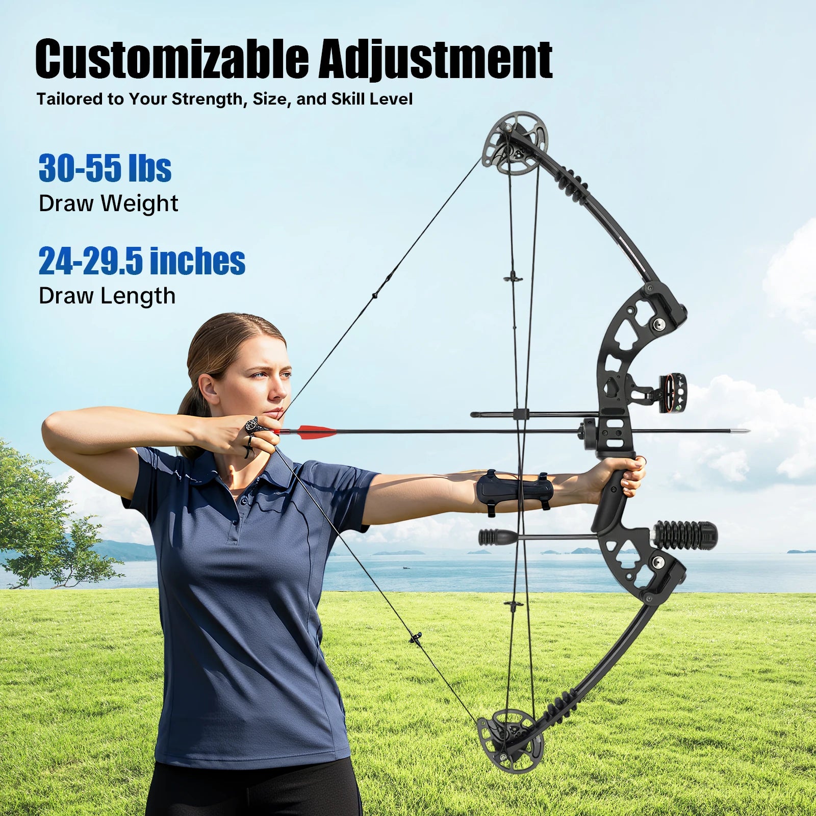Compound Bow  Right Hand,  3 Pin Lighted Sight  ,