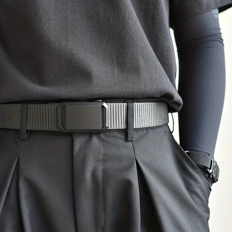 Men's Belt With Automatic Metal Buckle ,