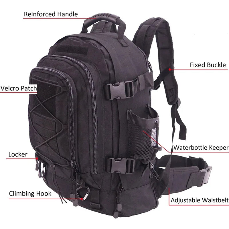 60L Backpack  Outdoor Travel Hiking for Camping Hunting, hiking
