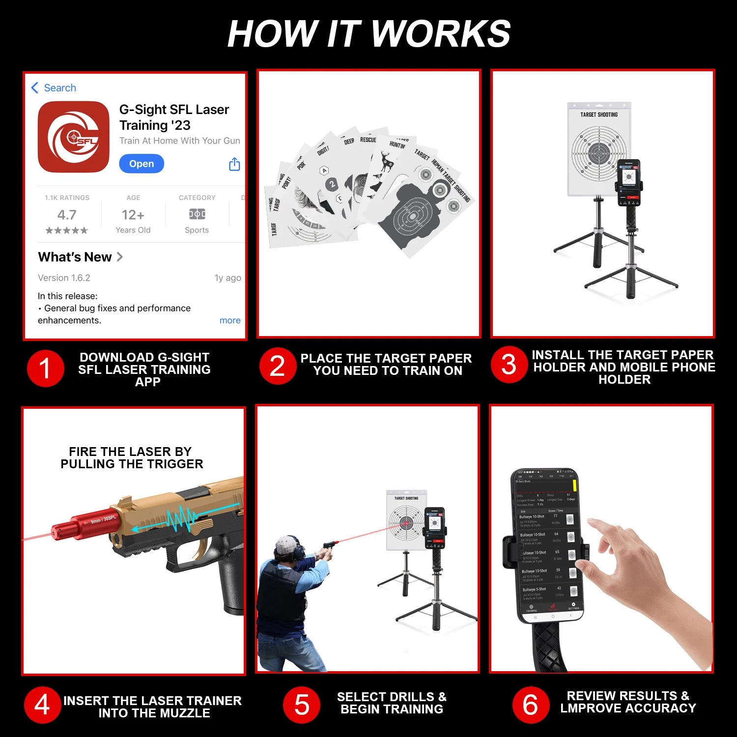 Laser Training System - Home Dry Fire Practice Save Ammo Cost for 9mm/38SPL.