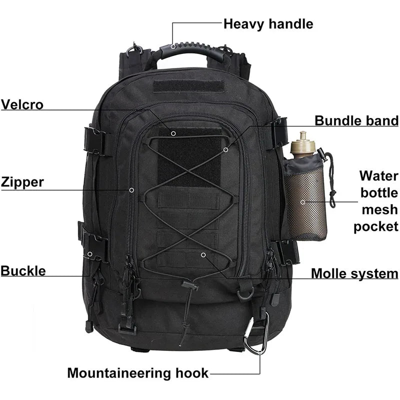 60L Backpack  Outdoor Travel Hiking for Camping Hunting, hiking