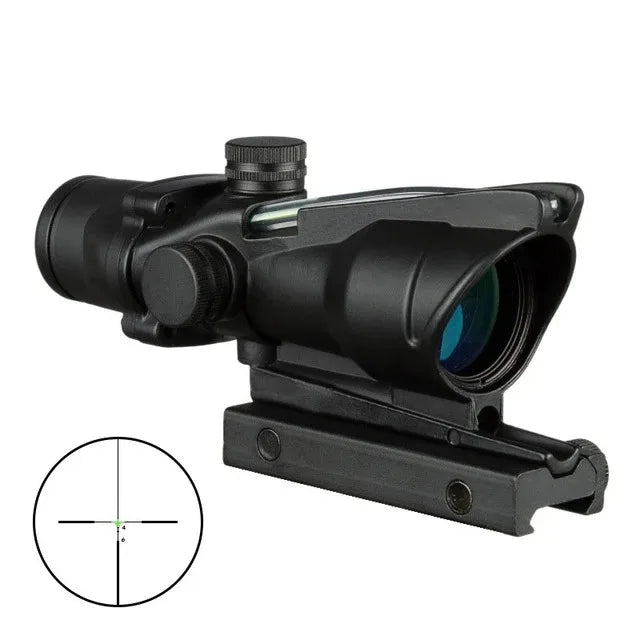 4X32 Hunting Scope Real Fiber Optics Dot Illuminated Etched Reticle  Optical Sight