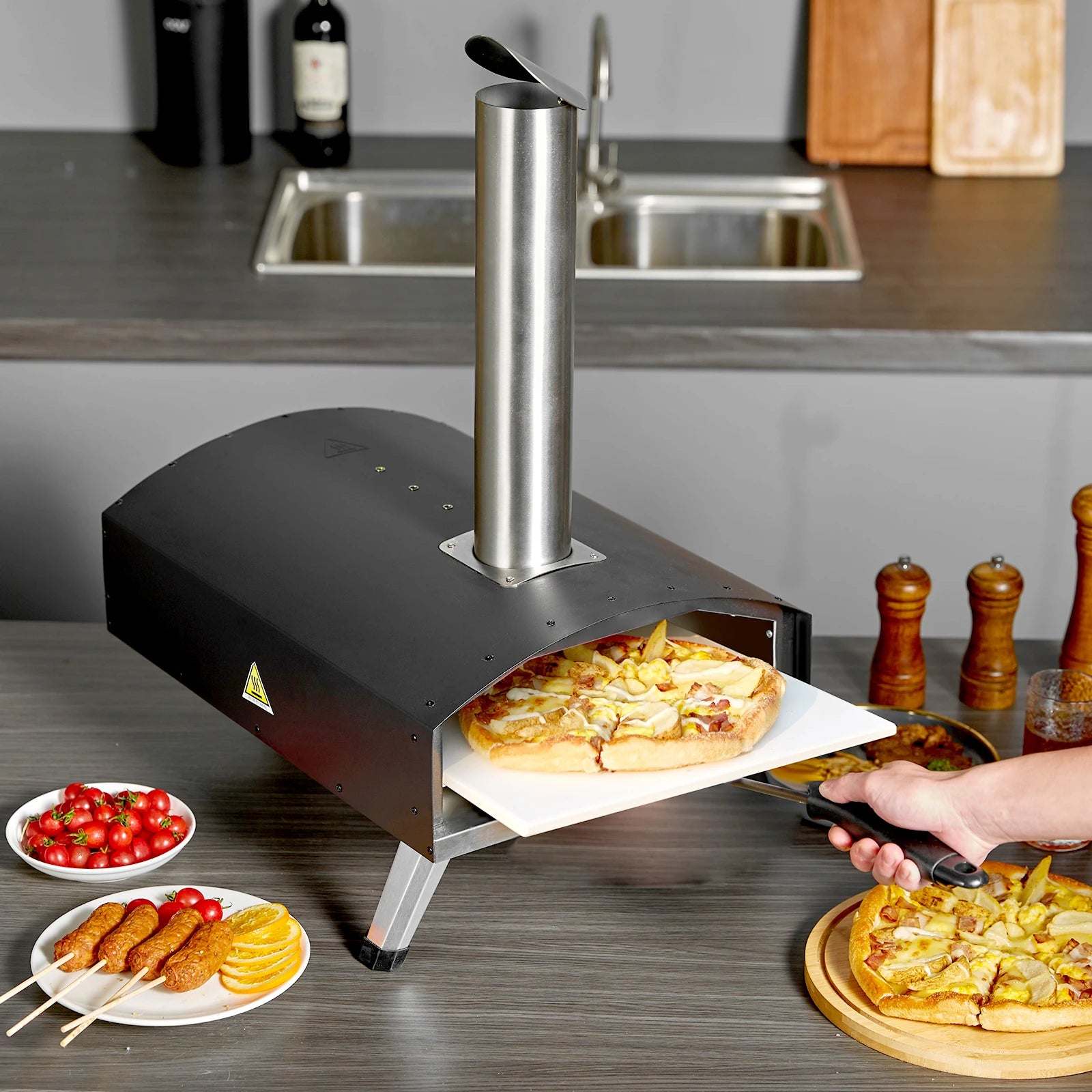 Outdoor Oven Charcoal Fired  Stainless Steel Grill Pizza oven