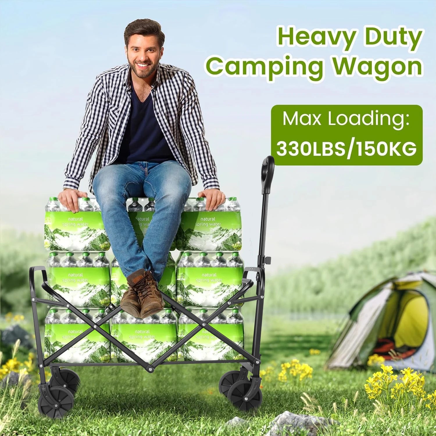 Heavy Duty Wagon Carts Foldable, Portable