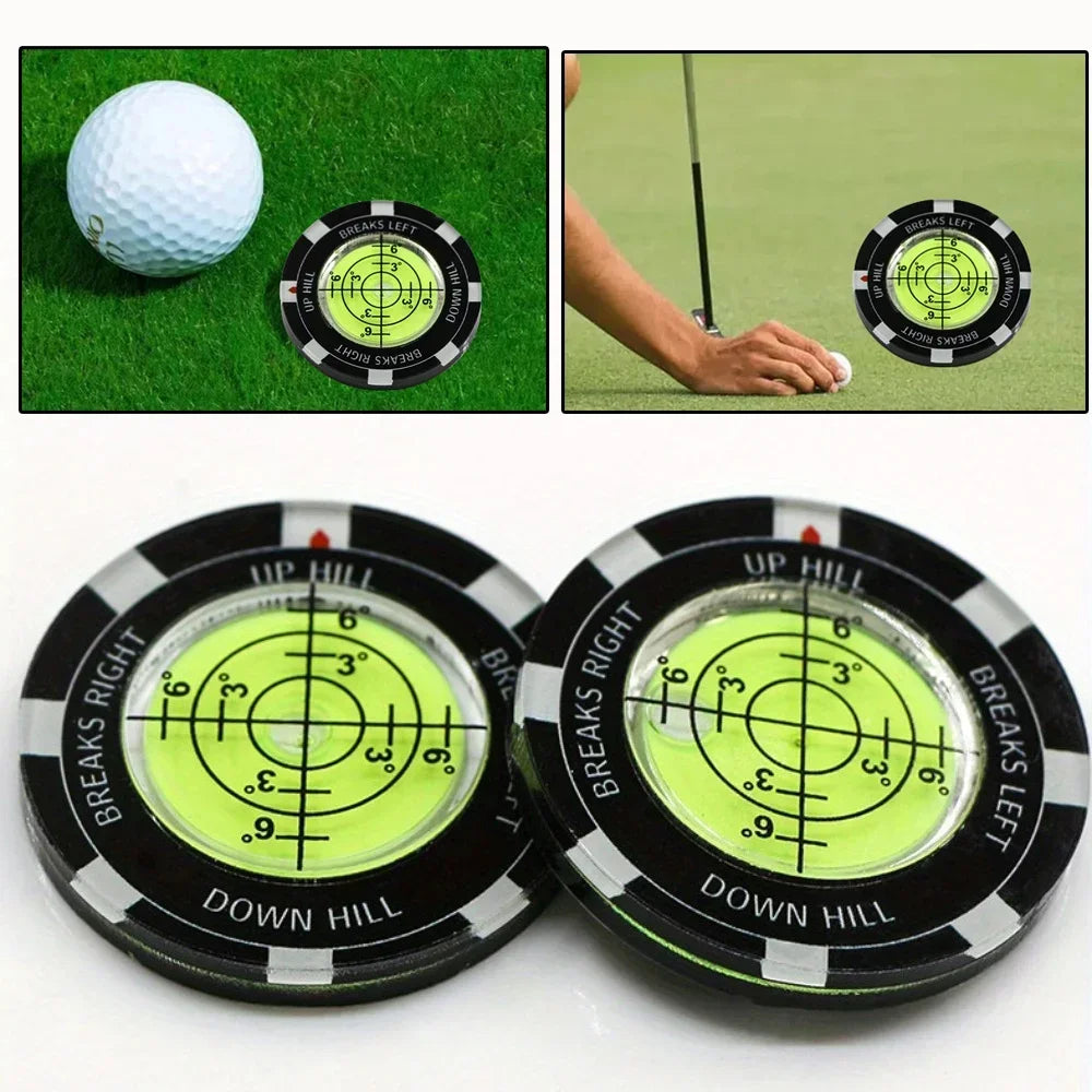 Golf Putt Ball Marker, Golfing Putting Aid, Golf Slope Putting Reader