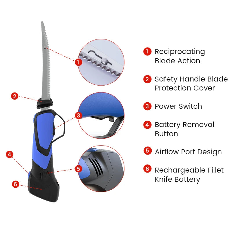 Factory Replacement Rechargeable Battery Electric Meat Knife Electric Bread Knife Lithium Lon Cordless Fillet Knife