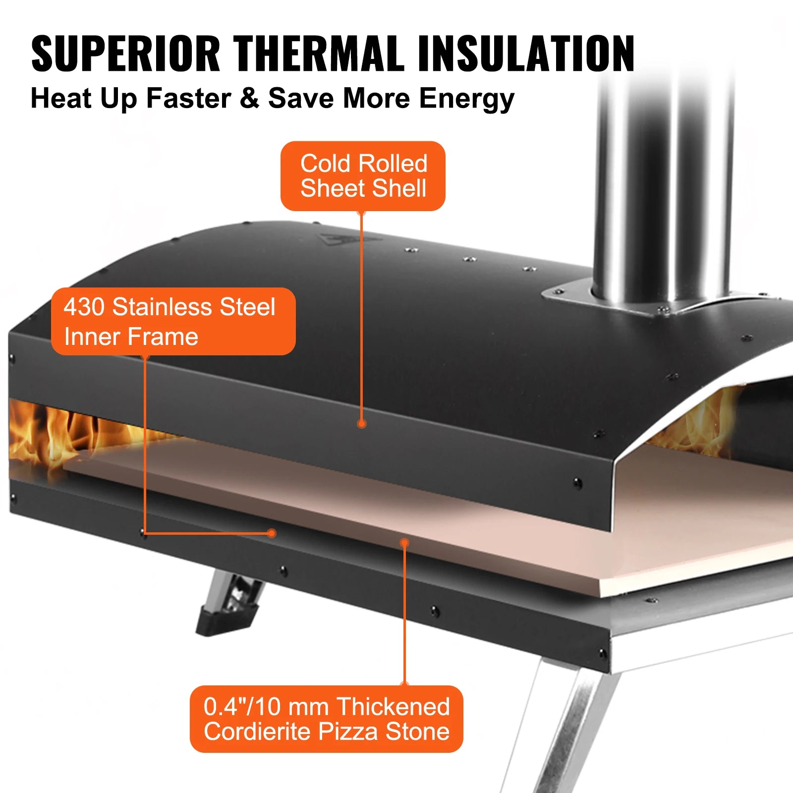 Outdoor Oven Charcoal Fired  Stainless Steel Grill Pizza oven