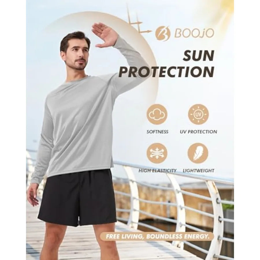 7 Pack Long Sleeve Shirts for Men - Quick Dry Moisture Wicking