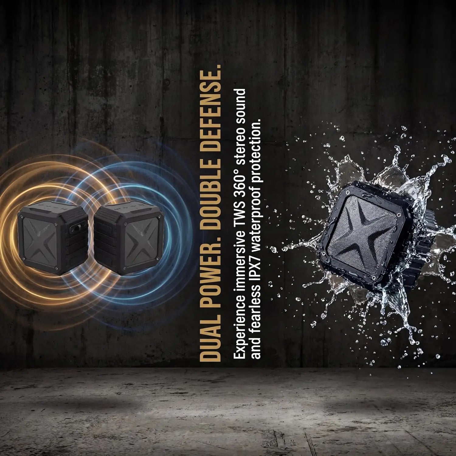 Golf Cart Speaker 2-Pack, 15W Magnetic Bluetooth Speaker with Deep Bass, IPX7, 24H Playtime, Carrying Case