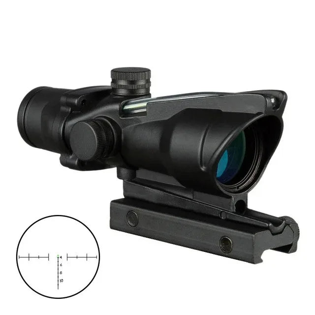 4X32 Hunting Scope Real Fiber Optics Dot Illuminated Etched Reticle  Optical Sight