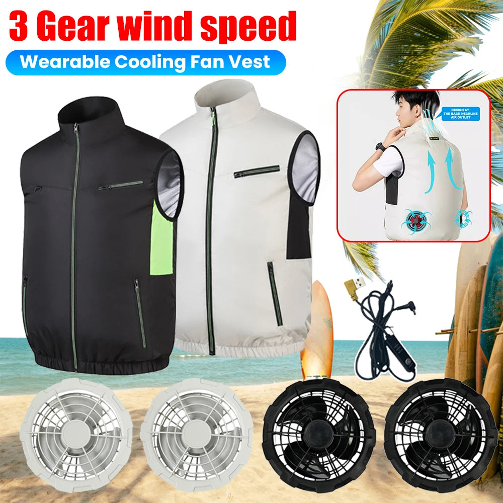Cooling Vest Air Conditioner Clothes. For camping Fishing Hiking .