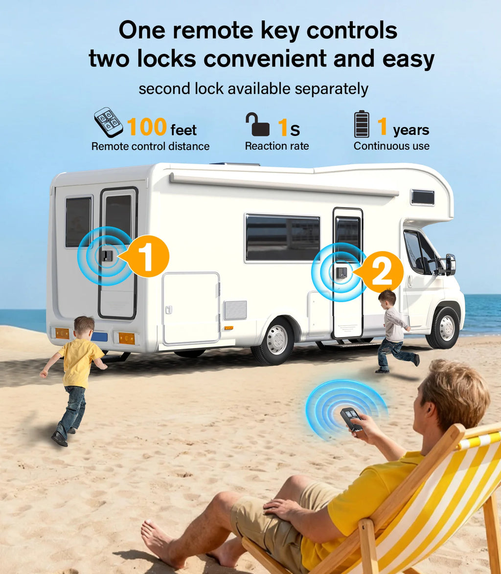 Smart RV Door Locks Keyless Entry  Fingerprint Remote Keypad