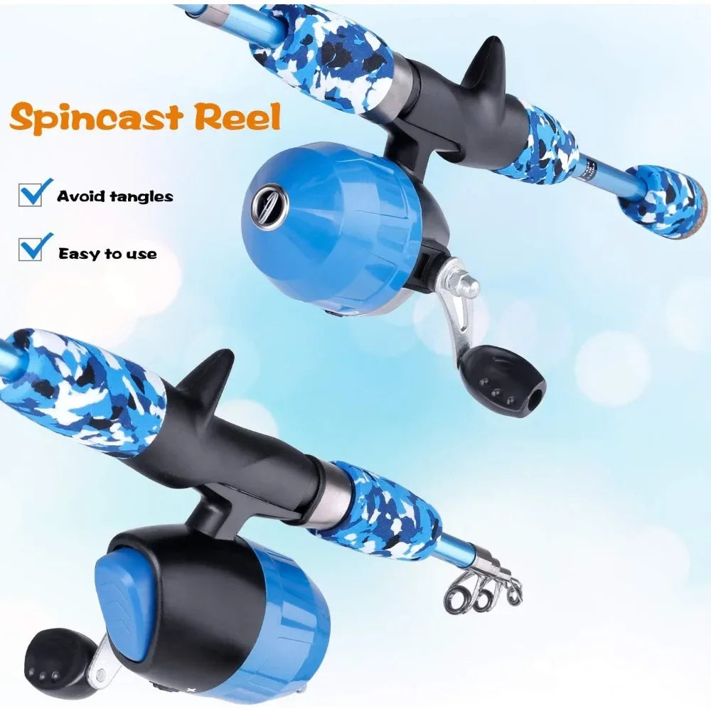 Portable  Kids Rod, Reel & Tackle Box for  Youth