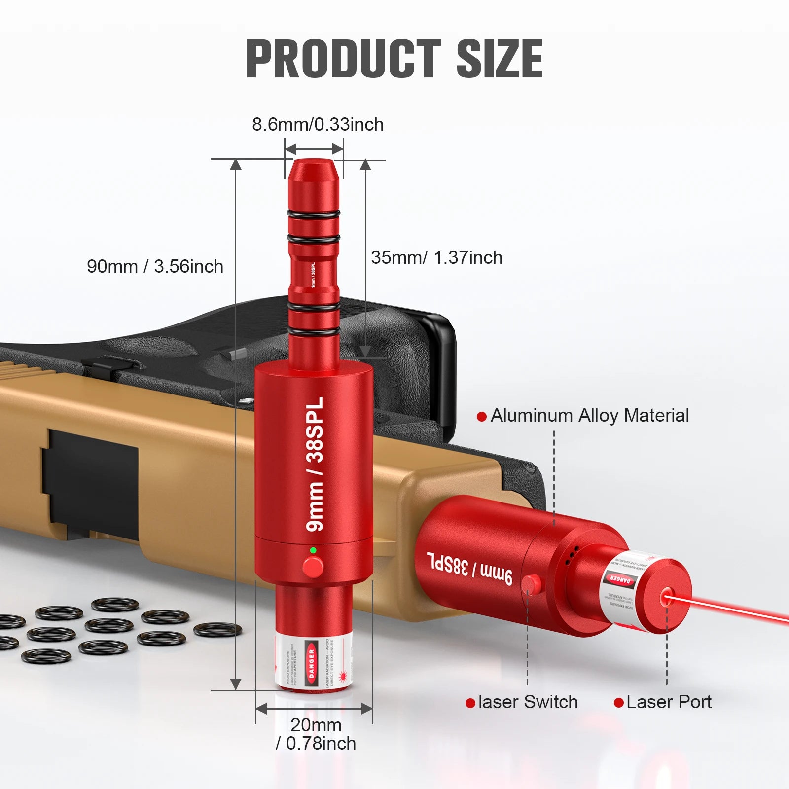 Laser Training System - Home Dry Fire Practice Save Ammo Cost for 9mm/38SPL.