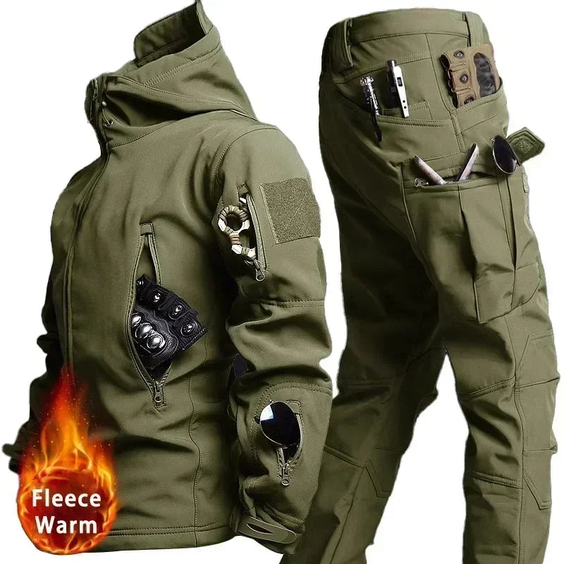 Waterproof  Camo Set Soft Shell Fleece Winter  Suit