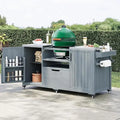 Outdoor Kitchen Island for Big Green Egg Grills, 66.5"  with Stainless Steel Top,