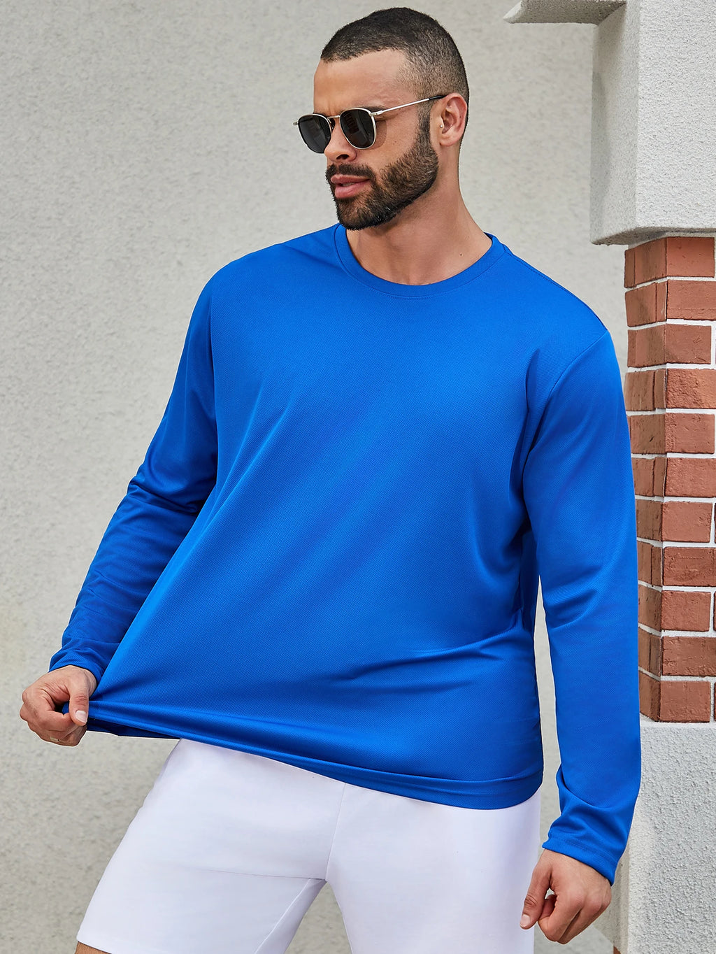 6-piece men's quick drying long sleeved T-shirt moisture wicking casual and breathable