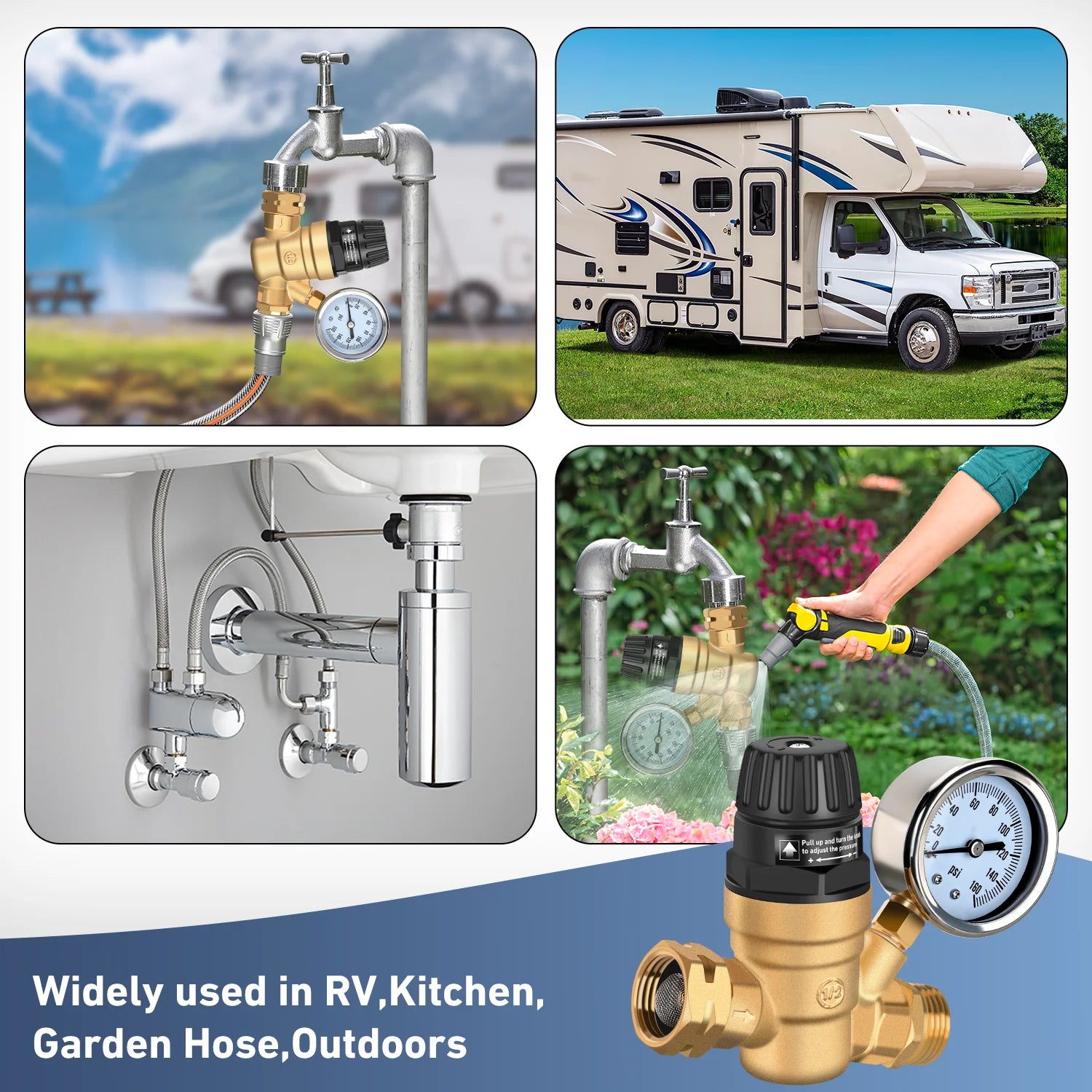 RV adjustable Water Pressure Regulator for RV Camper