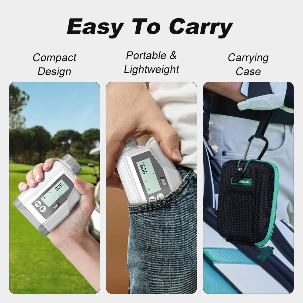 1090 Yards Golf Rangefinder with Angle Switch, Voice Prompts and Side Display