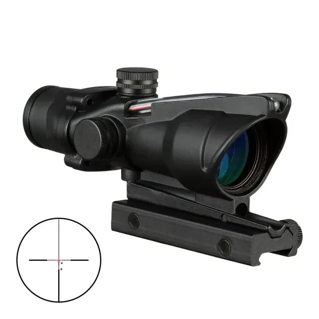 4X32 Hunting Scope Real Fiber Optics Dot Illuminated Etched Reticle  Optical Sight