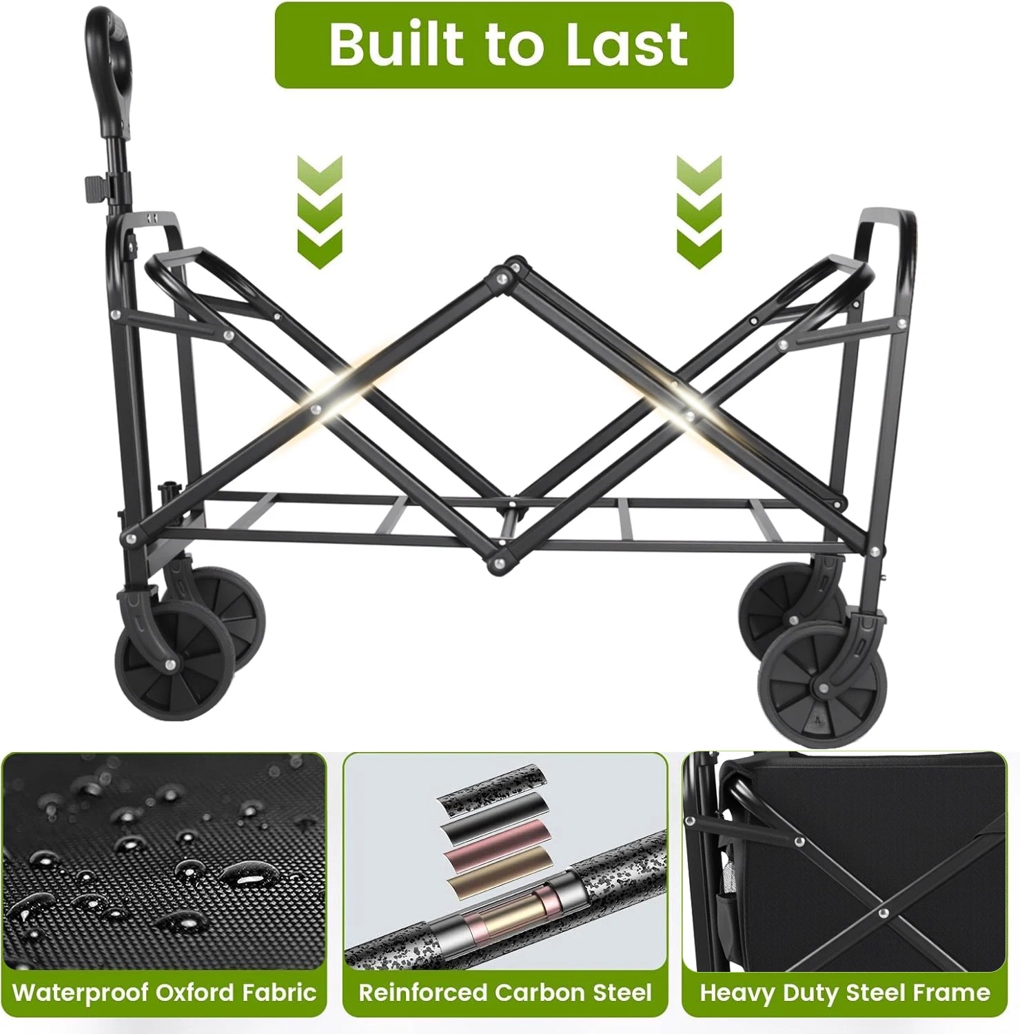 Heavy Duty Wagon Carts Foldable, Portable