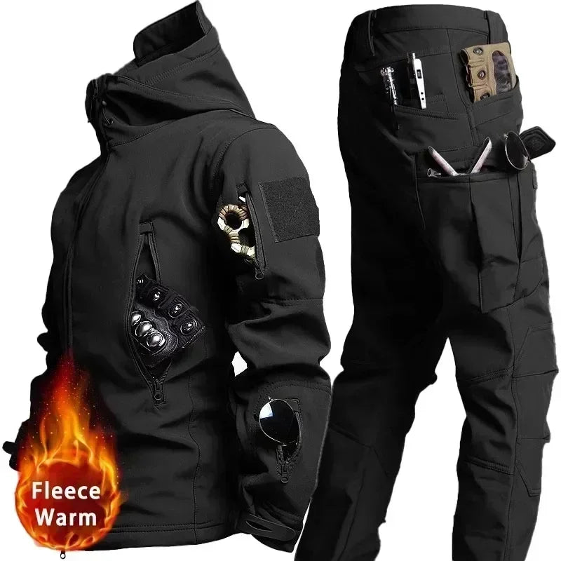 Waterproof  Camo Set Soft Shell Fleece Winter  Suit
