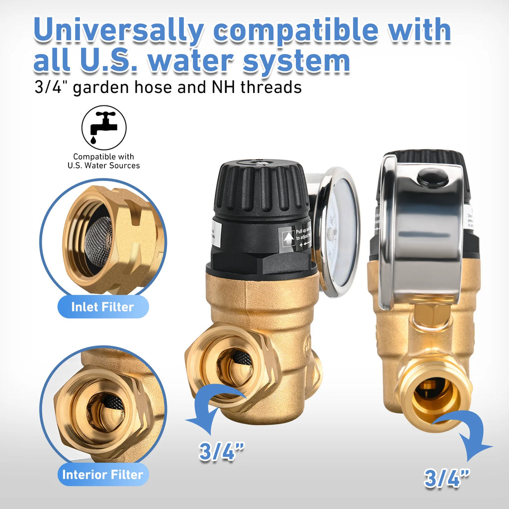 RV adjustable Water Pressure Regulator for RV Camper