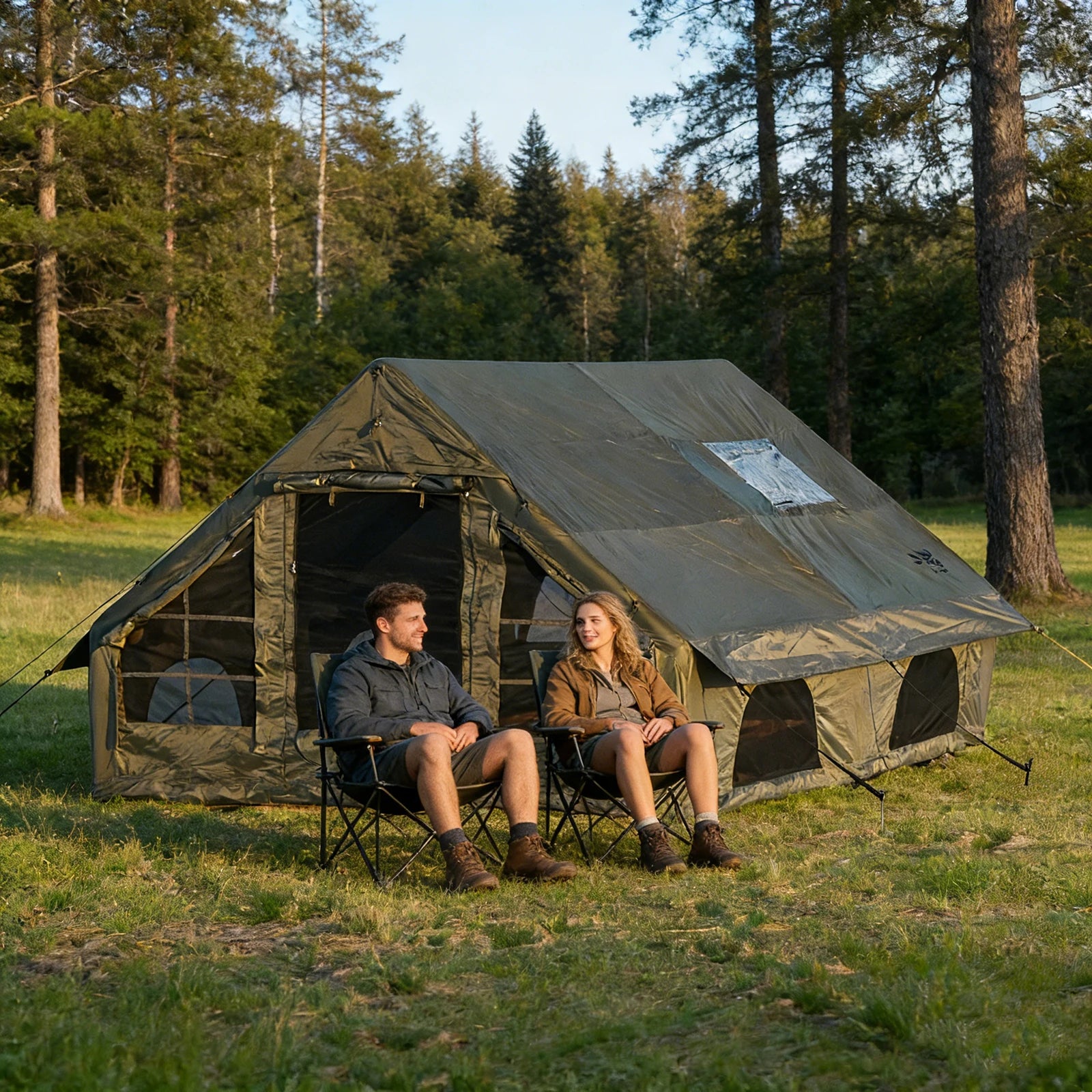 Inflatable Tent, Hunting Visualization Tent, No Assembly, With Air Pump, Tear-proof Zipper, 5-8 Person All Season Outdoor Camping Shelter