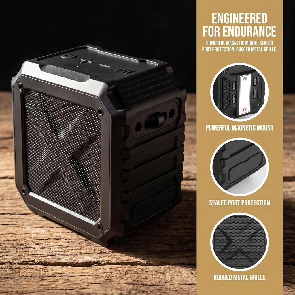 Golf Cart Speaker 2-Pack, 15W Magnetic Bluetooth Speaker with Deep Bass, IPX7, 24H Playtime, Carrying Case
