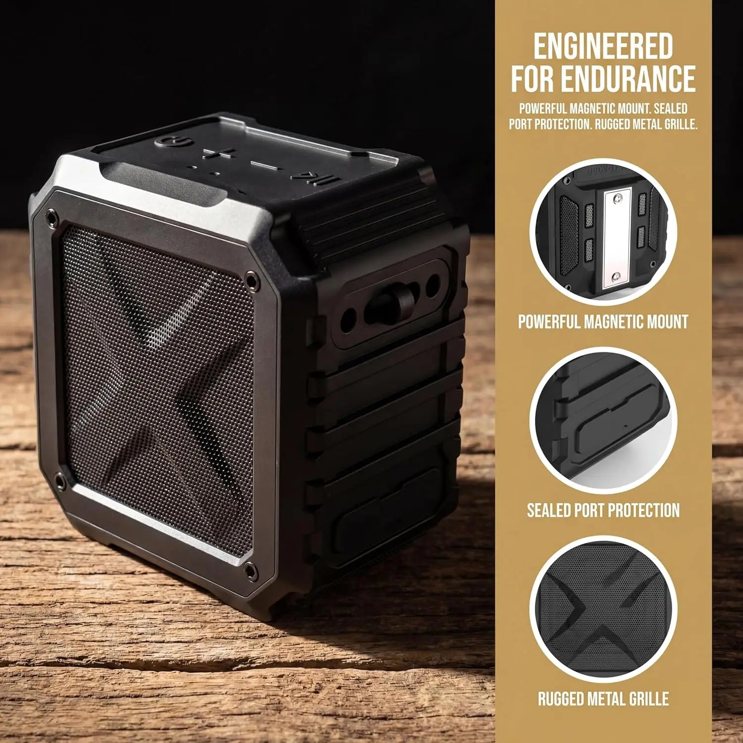 Golf Cart Speaker 2-Pack, 15W Magnetic Bluetooth Speaker with Deep Bass, IPX7, 24H Playtime, Carrying Case