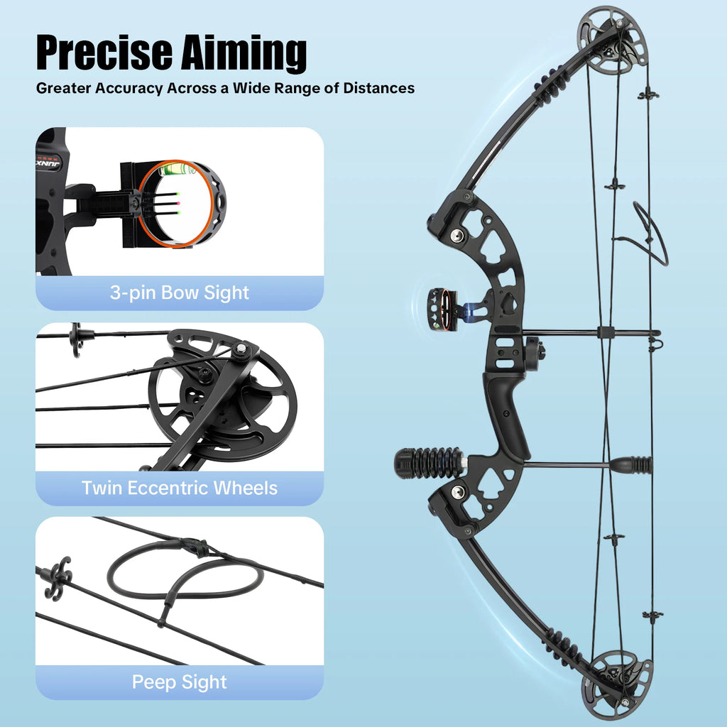 Compound Bow  Right Hand,  3 Pin Lighted Sight  ,
