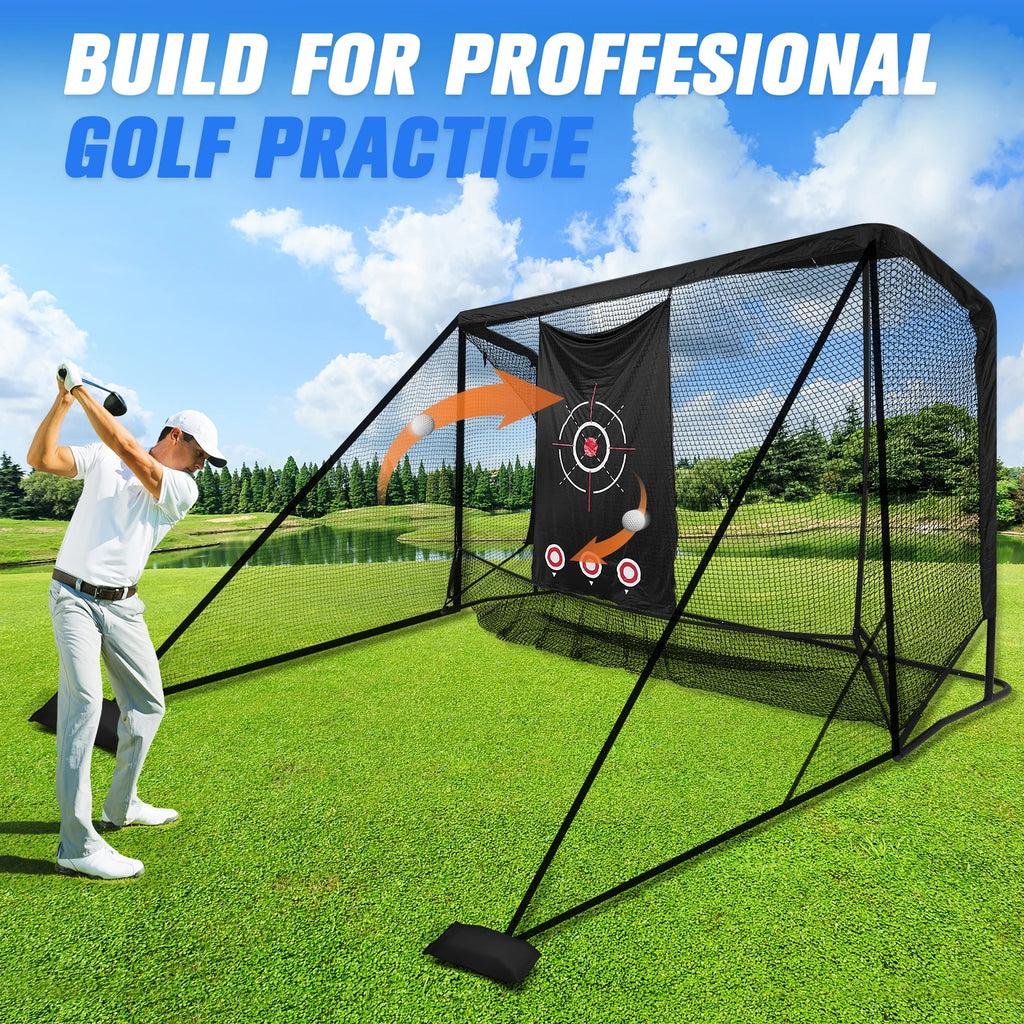 Golf Practice Net 10x7FT Heavy-Duty for Outdoor Indoor Backyard Driving Chipping