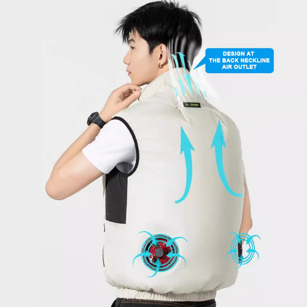 Cooling Vest Air Conditioner Clothes. For camping Fishing Hiking .