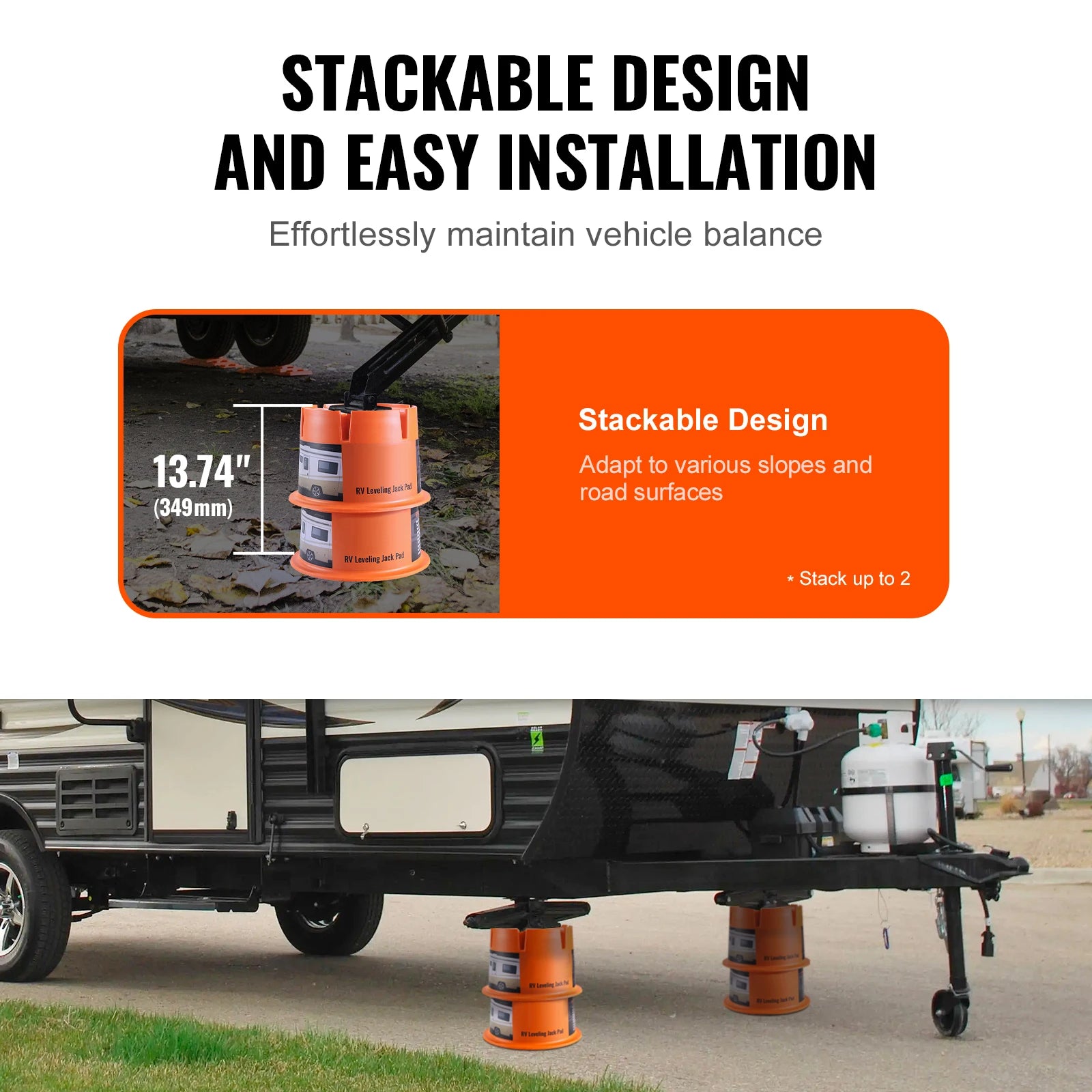 Trailer Jack Block 2000 lbs Capacity 2 pack