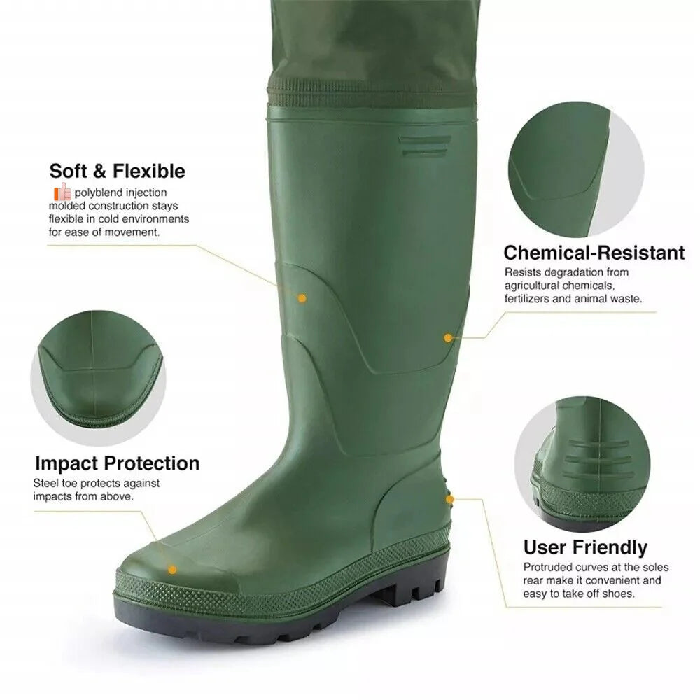 Fishing Wader, Waterproof Hunting, fishing Chest Wader with Boots Belt, Lightweight