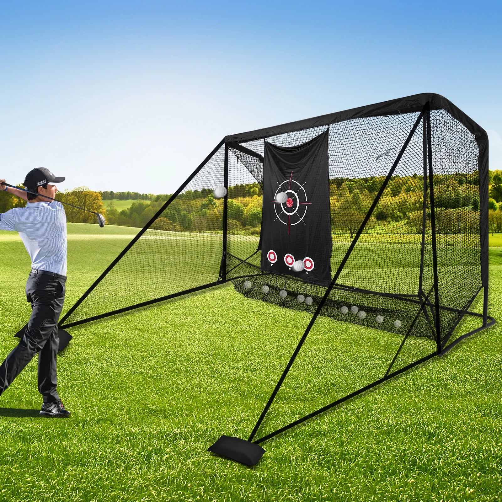 Golf Practice Net 10x7FT Heavy-Duty for Outdoor Indoor Backyard Driving Chipping