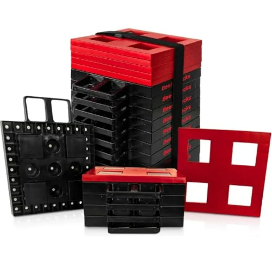 RV Leveling Blocks for Campers Trailers 15-Pack Heavy-Duty Stackable Design with Interlocking System in Black - Lifetime Warranty