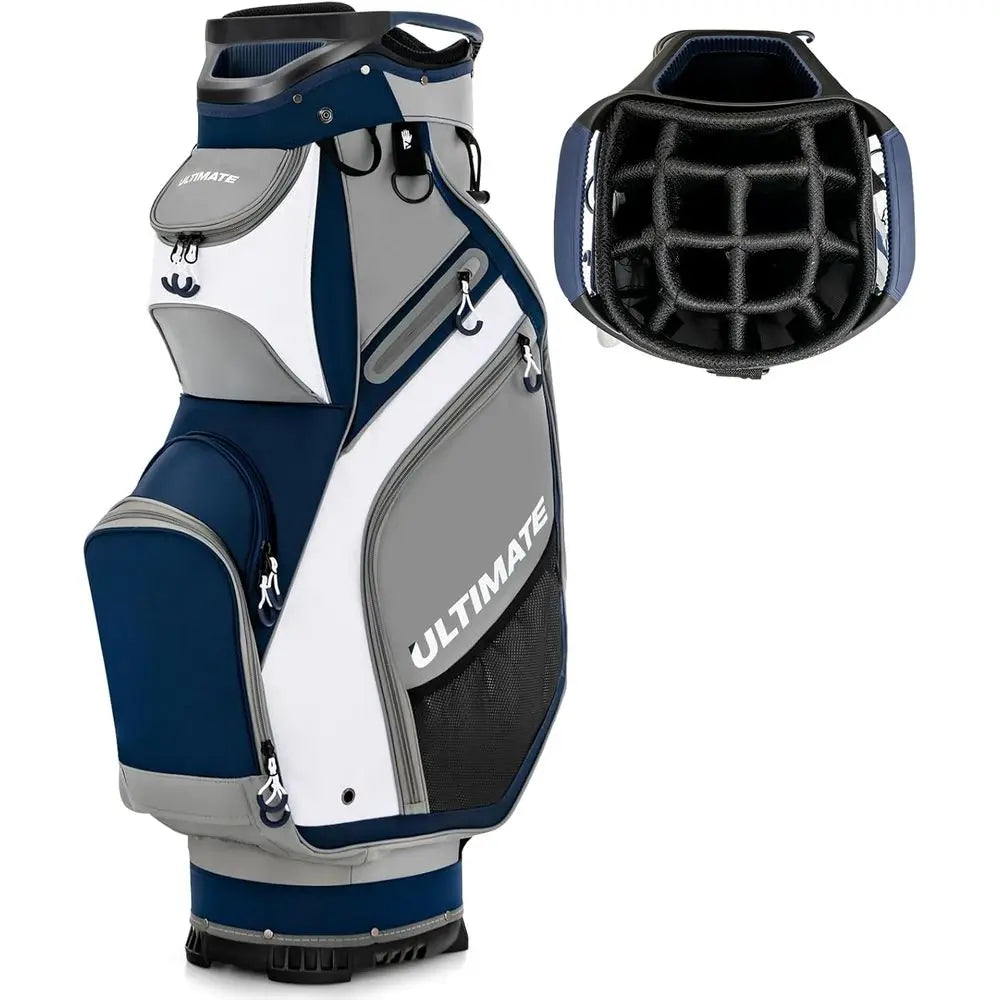 Lightweight 14-Way Golf Bag with 7 Zippered Pockets, Waterproof and Portable for Men & Women