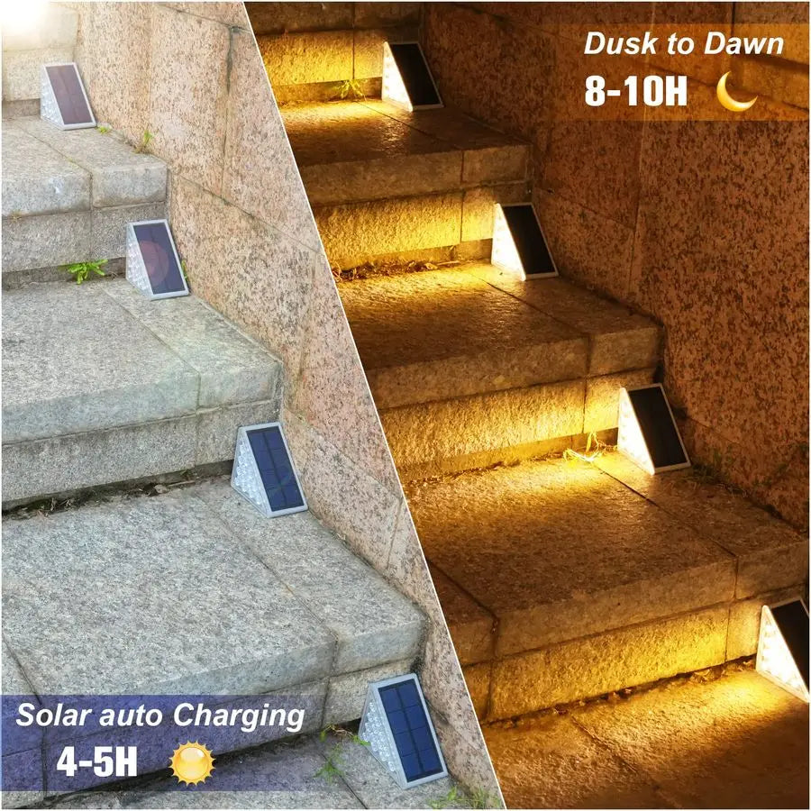 Outdoor Stair Lights 12 Pack, Solar Step Lights Waterproof IP67,80 Lumen, Led Step Light Outdoor for Garden Backyard Stair, Fron