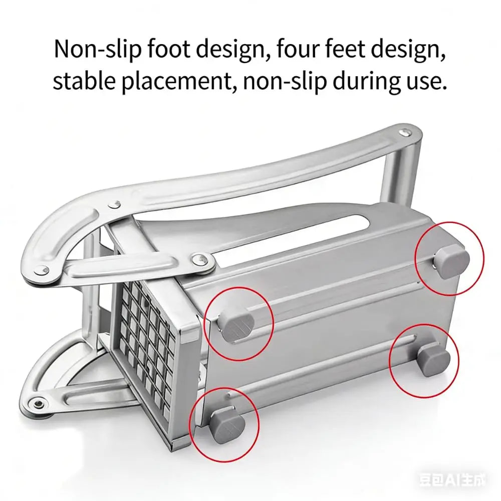 Stainless Steel  French Fry Cutter - 2 Blades (1/2" & 1/3") for Homemade Fries