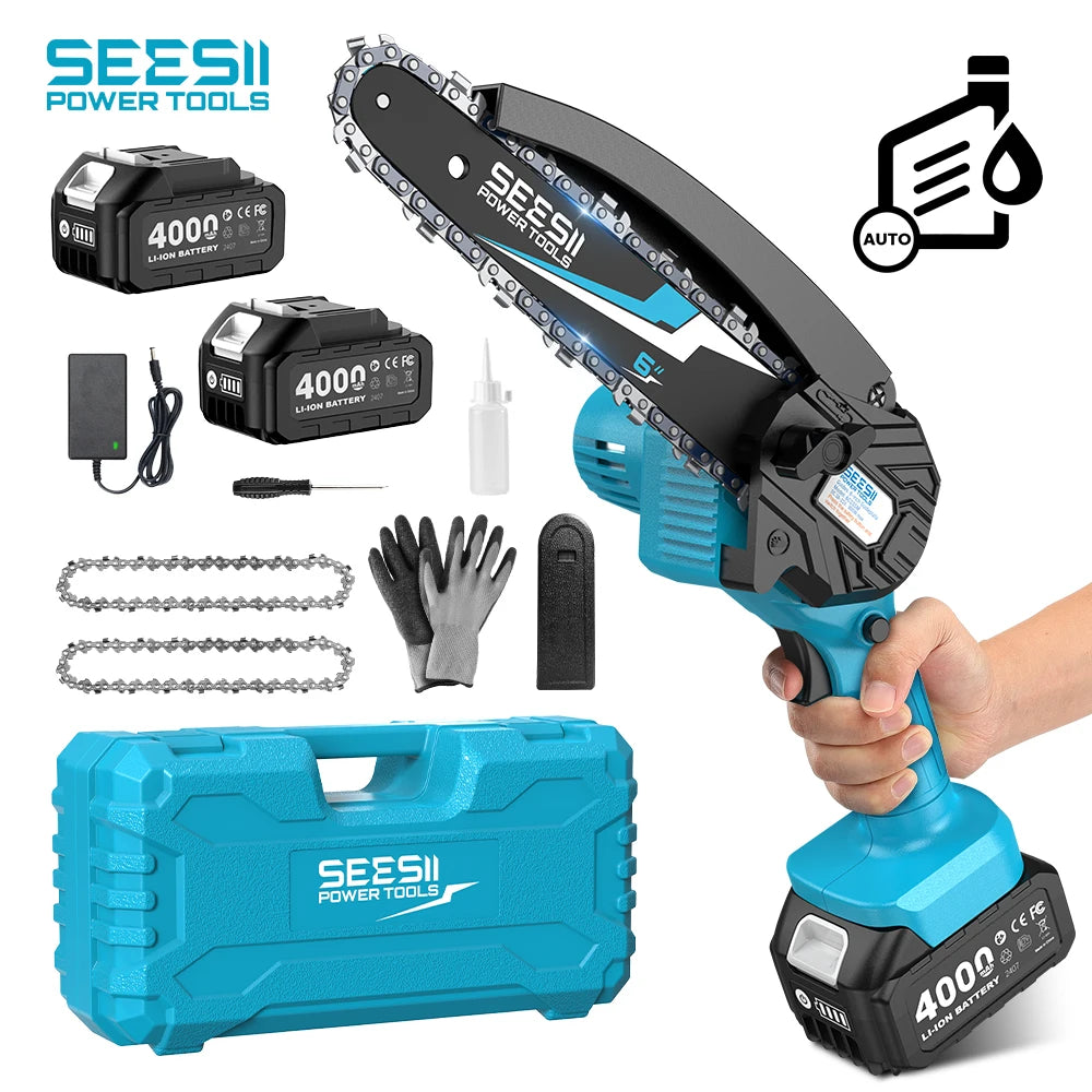 6''Cordless Mini Chainsaw 15.2cm  Makita 18V Battery pin