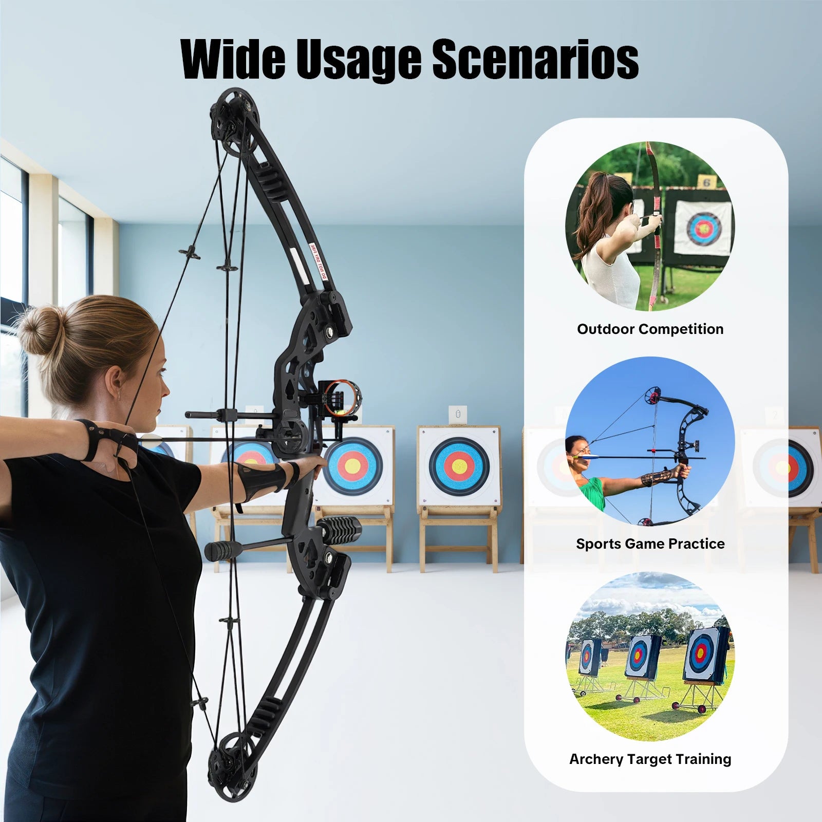 Compound Bow  Right Hand,  3 Pin Lighted Sight  ,