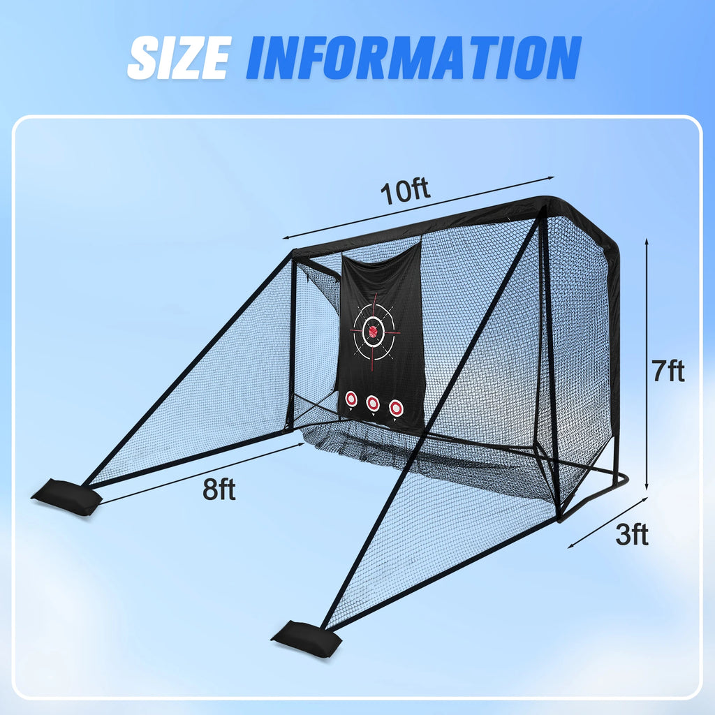 Golf Practice Net 10x7FT Heavy-Duty for Outdoor Indoor Backyard Driving Chipping