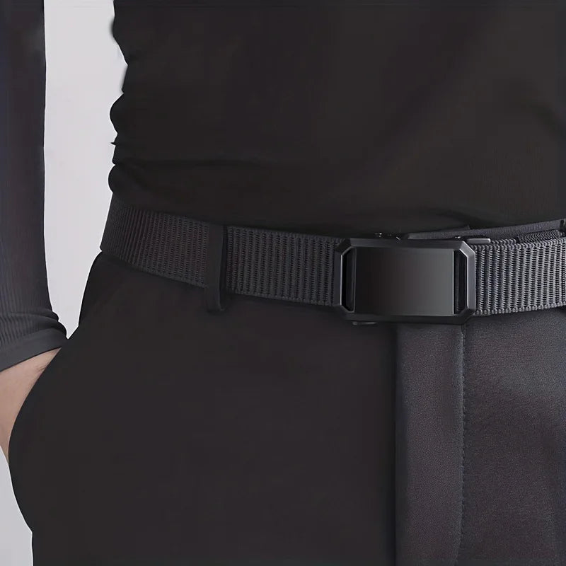 Men's Belt With Automatic Metal Buckle ,